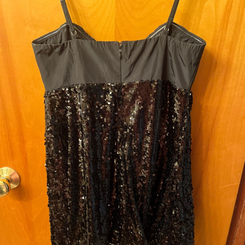 Lulus-Black Sequin Bow Adjustable Strap Dress - image 4